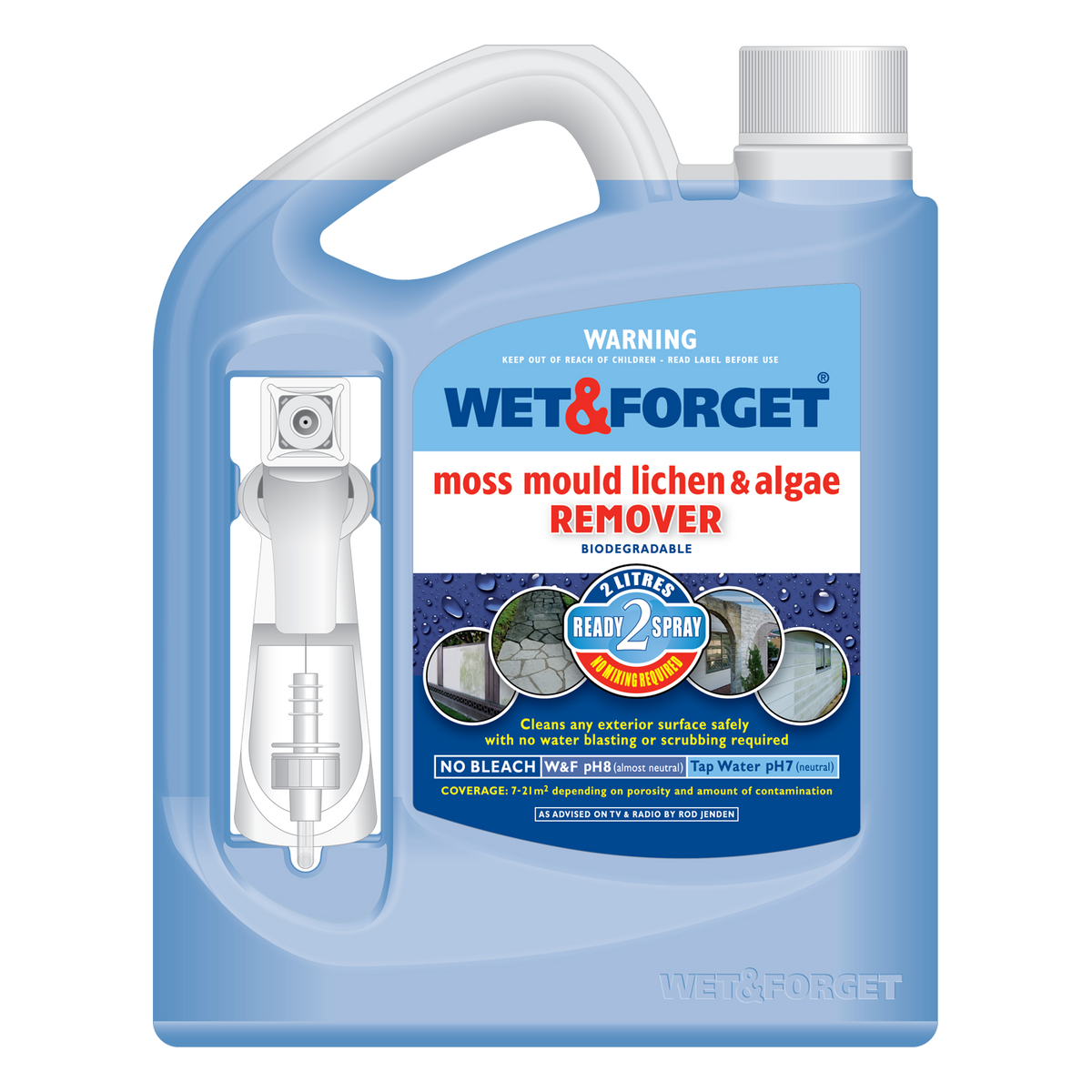 Wet & Forget: Outdoor Moss, Mould, Lichen & Algae Remover - READY TO USE 2L