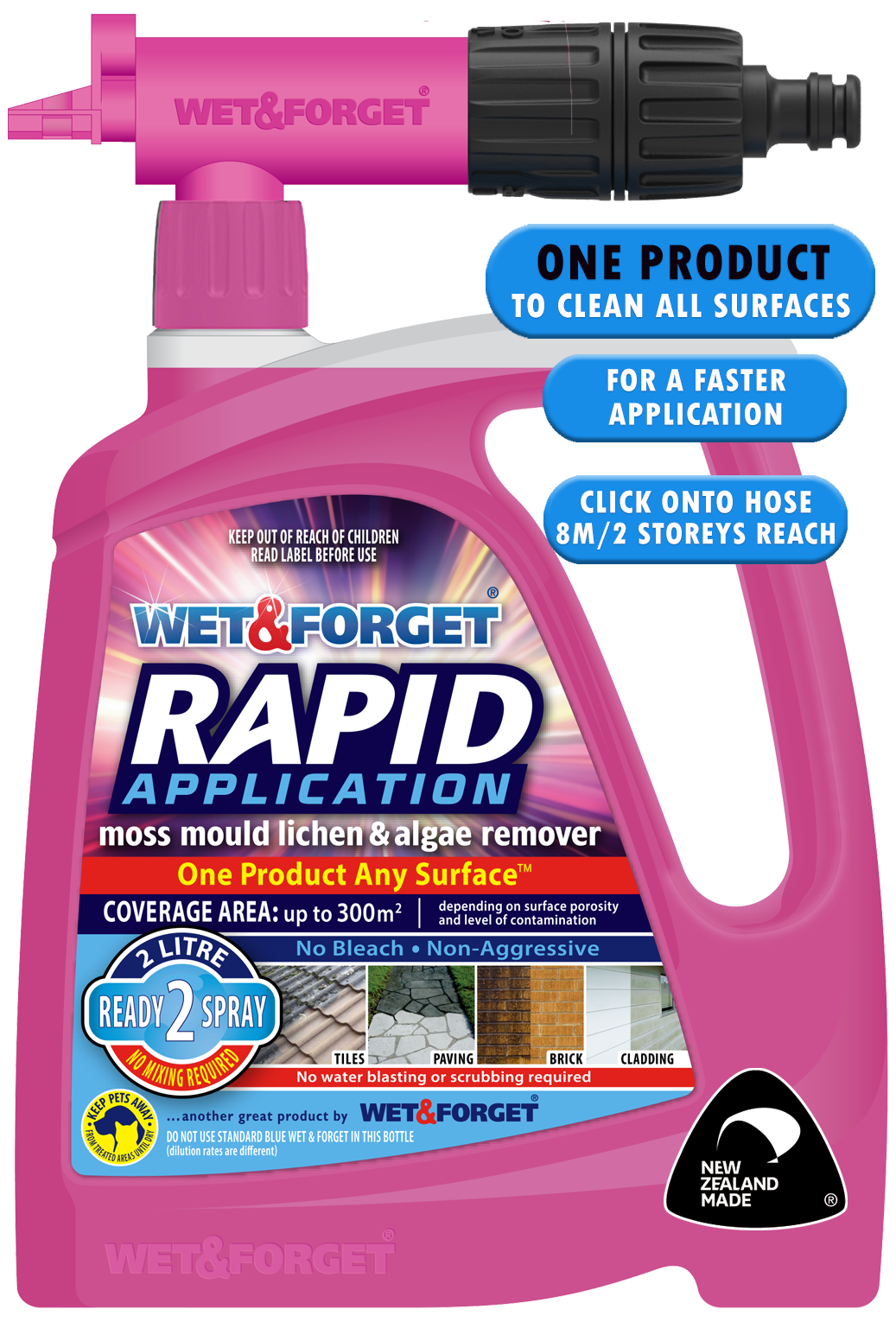 Wet & Forget Rapid Application Moss Mould Lichen & Algae Remover