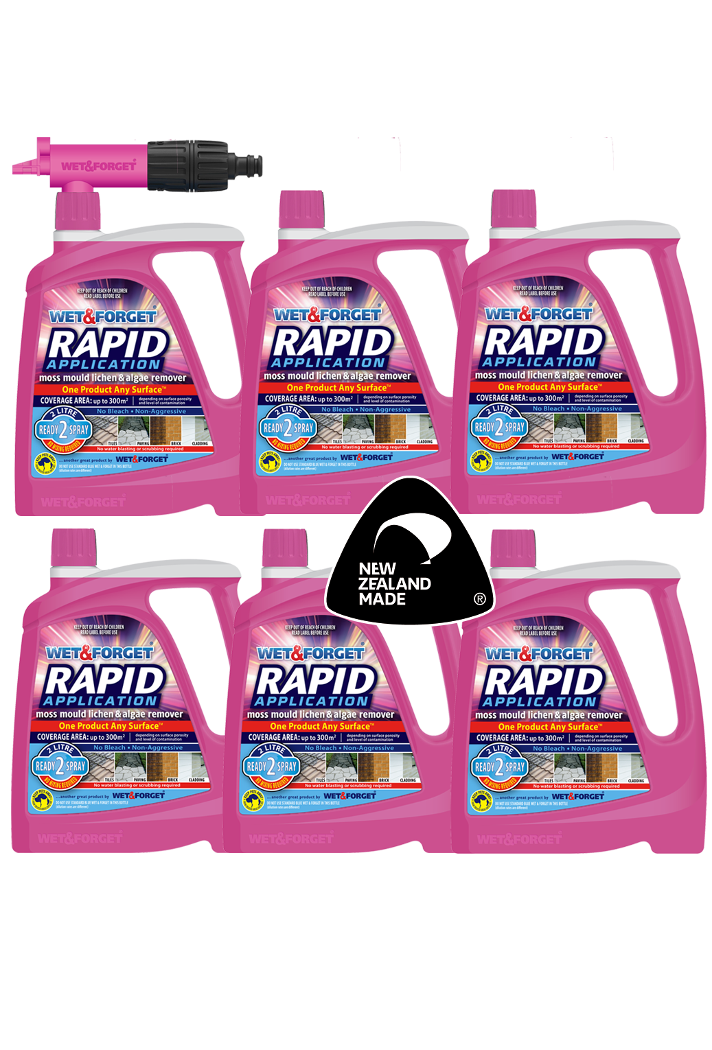 Rapid Application Moss Mould Lichen & Algae Remover Six Pack