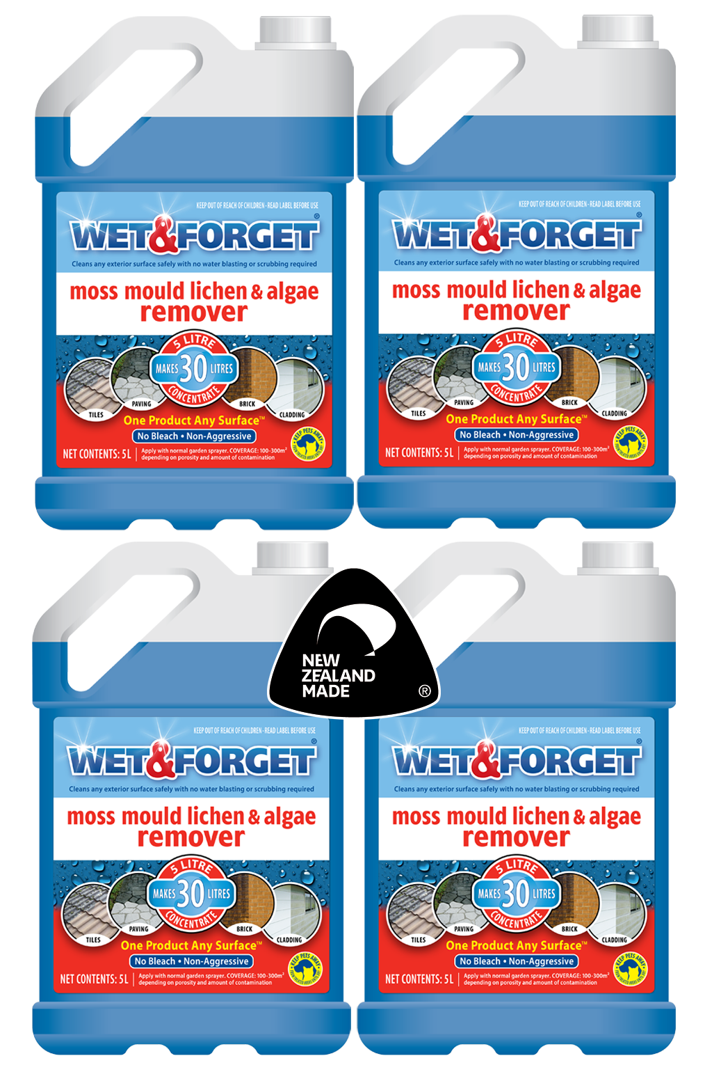 Wet & Forget Moss, Mould, Lichen & Algae Remover 4 pack